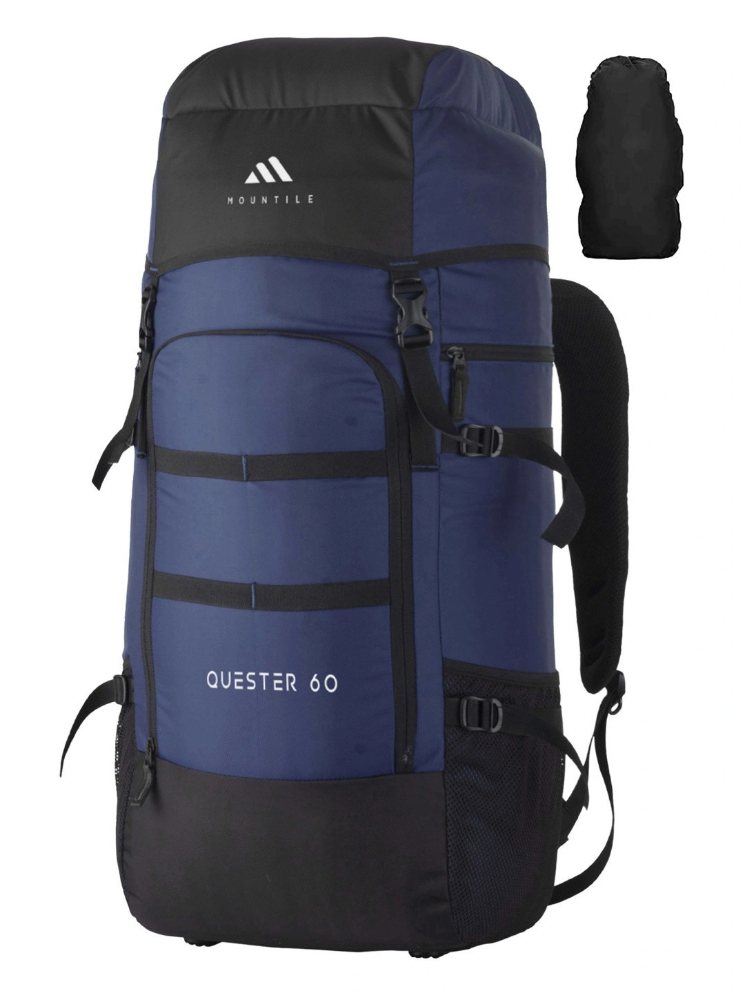 MOUNTILE Quester 60L Rucksack with Rain Cover & Padded Laptop Sleeve for Trekking & Travel