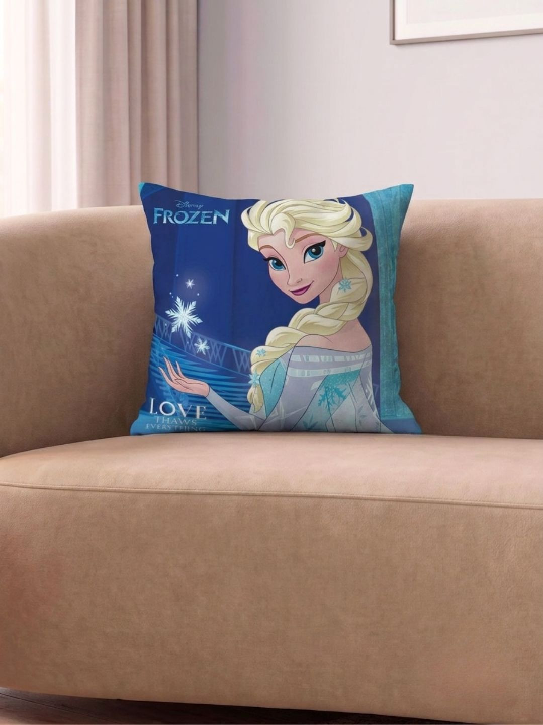 Disney Blue & White Frozen Square Cushion Covers
