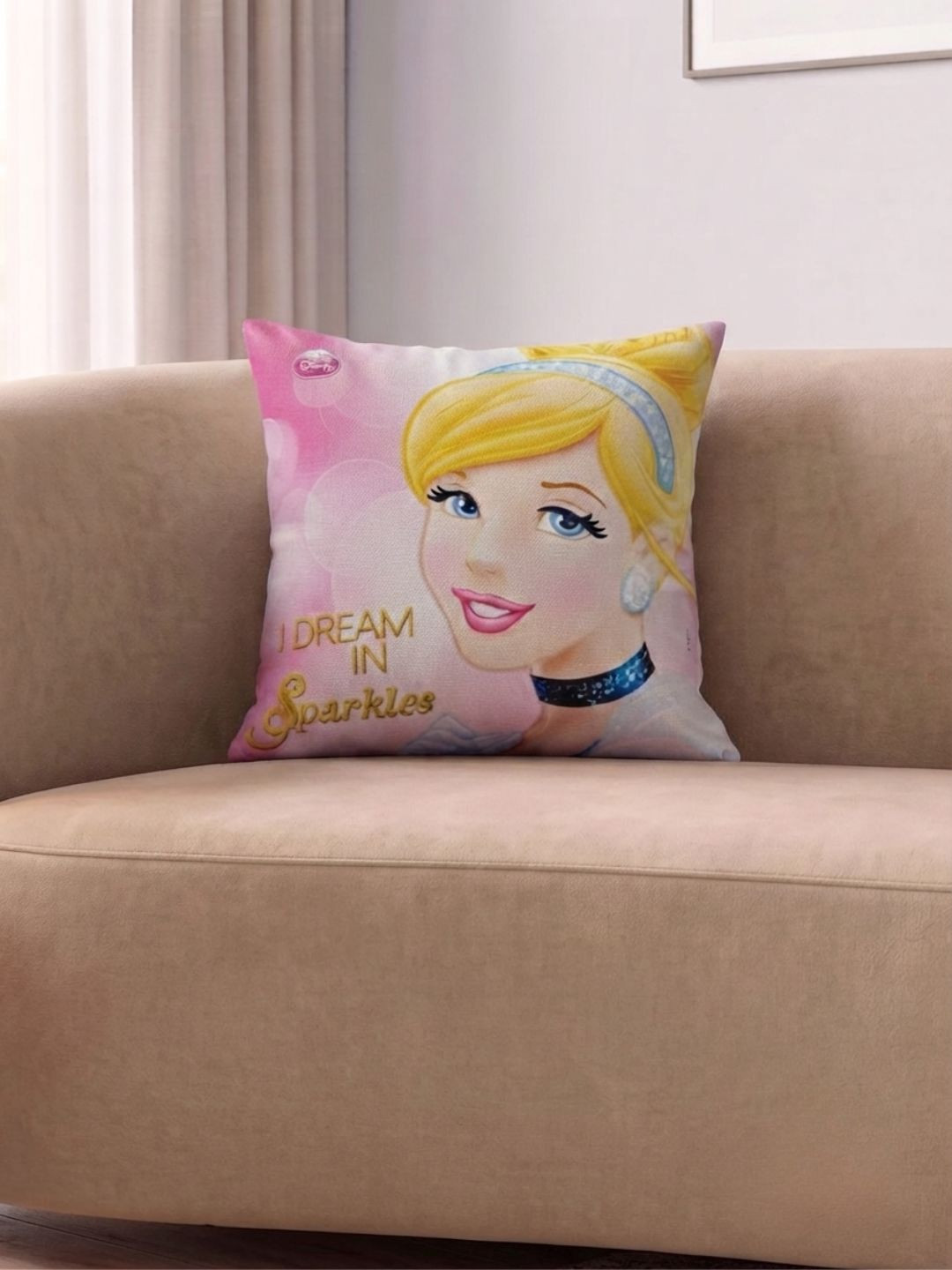 Disney Athom Princess Cartoon Characters Polyester Cushion Covers - 15.7 x 15.7 In