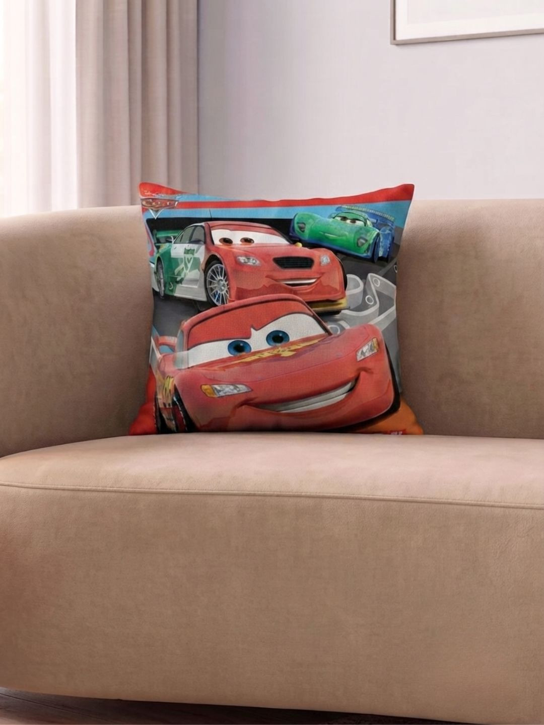 Disney Quick-Dry Red Graphic Polyester Anti-Wrinkle Square Cushion Cover -16x16In
