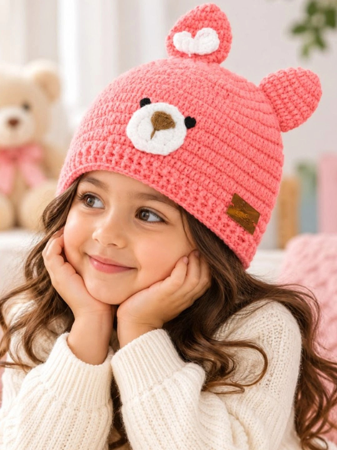 FUNKRAFTS Girls Self Design Woollen Beanie