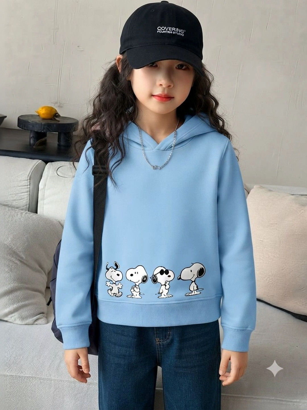 HELLCAT Girls Graphic Printed Long Sleeve Hooded Pullover Sweatshirt