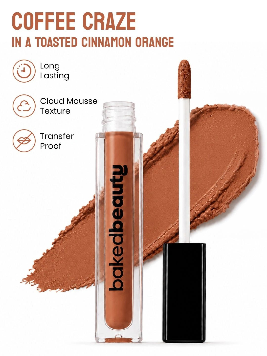 Baked Beauty Transferproof Mousse Matte Liquid Lipstick- 4.5 ml- Coffee Craze