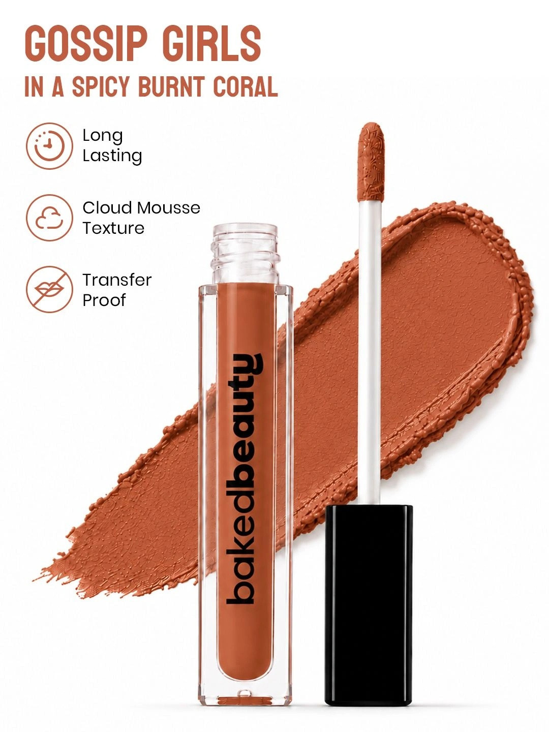 Baked Beauty Transferproof Mousse Matte Liquid Lipstick- 4.5 ml- Gossip Girls