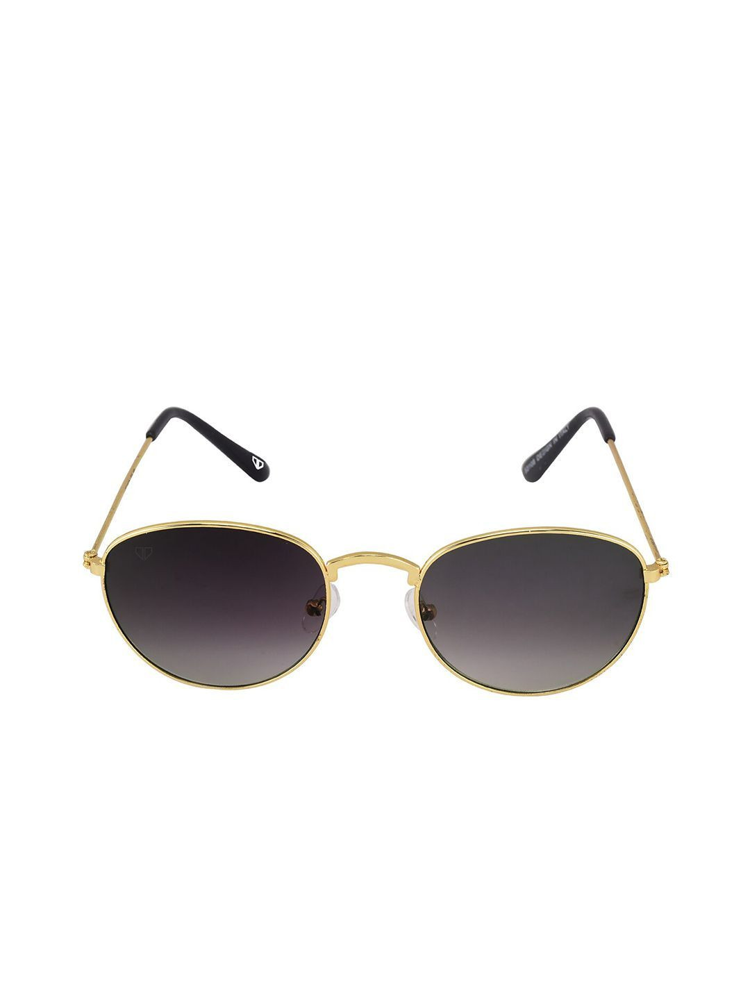Walrus Men Black Lens & Gold-Toned Oval Sunglasses with UV Protected Lens