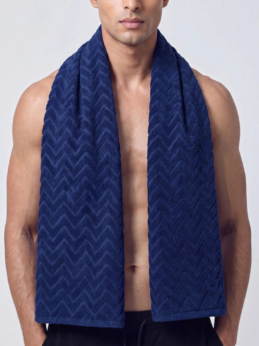 DAMENSCH Blue 1 Printed 200 GSM Bath Towel