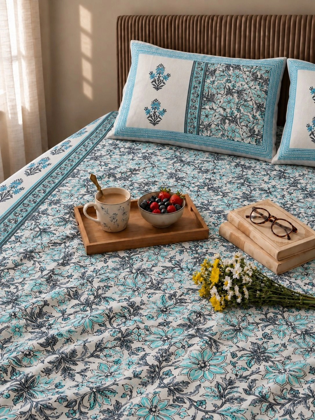 COZYKO  Cotton 180TC King  Bedsheet with 2 Pillow Covers-90 Inch x 105 Inch