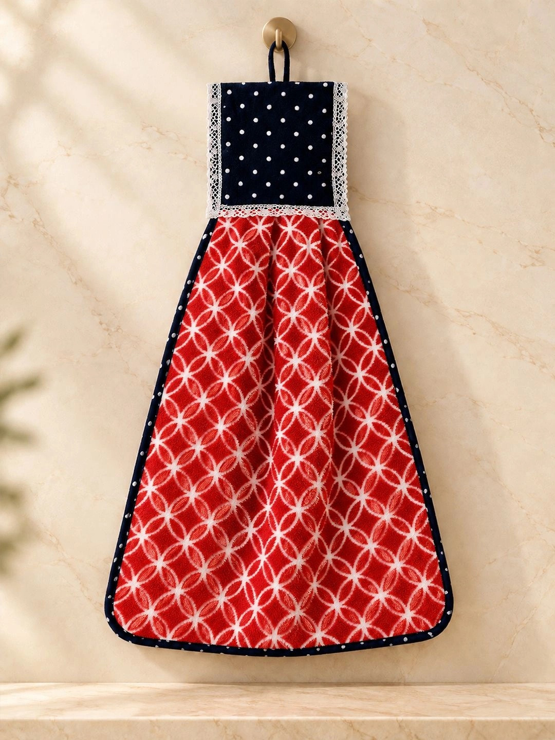 Kuber Industries Red Hand Towels With Ties