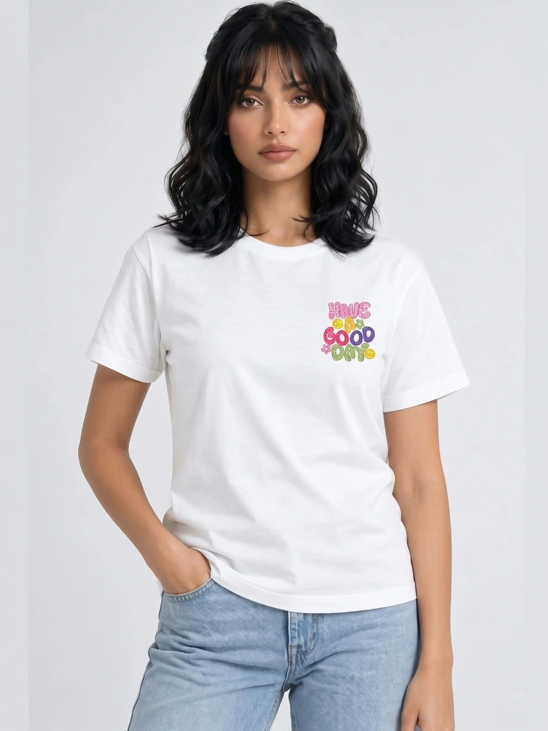glitchez Women Typography Printed T-shirt