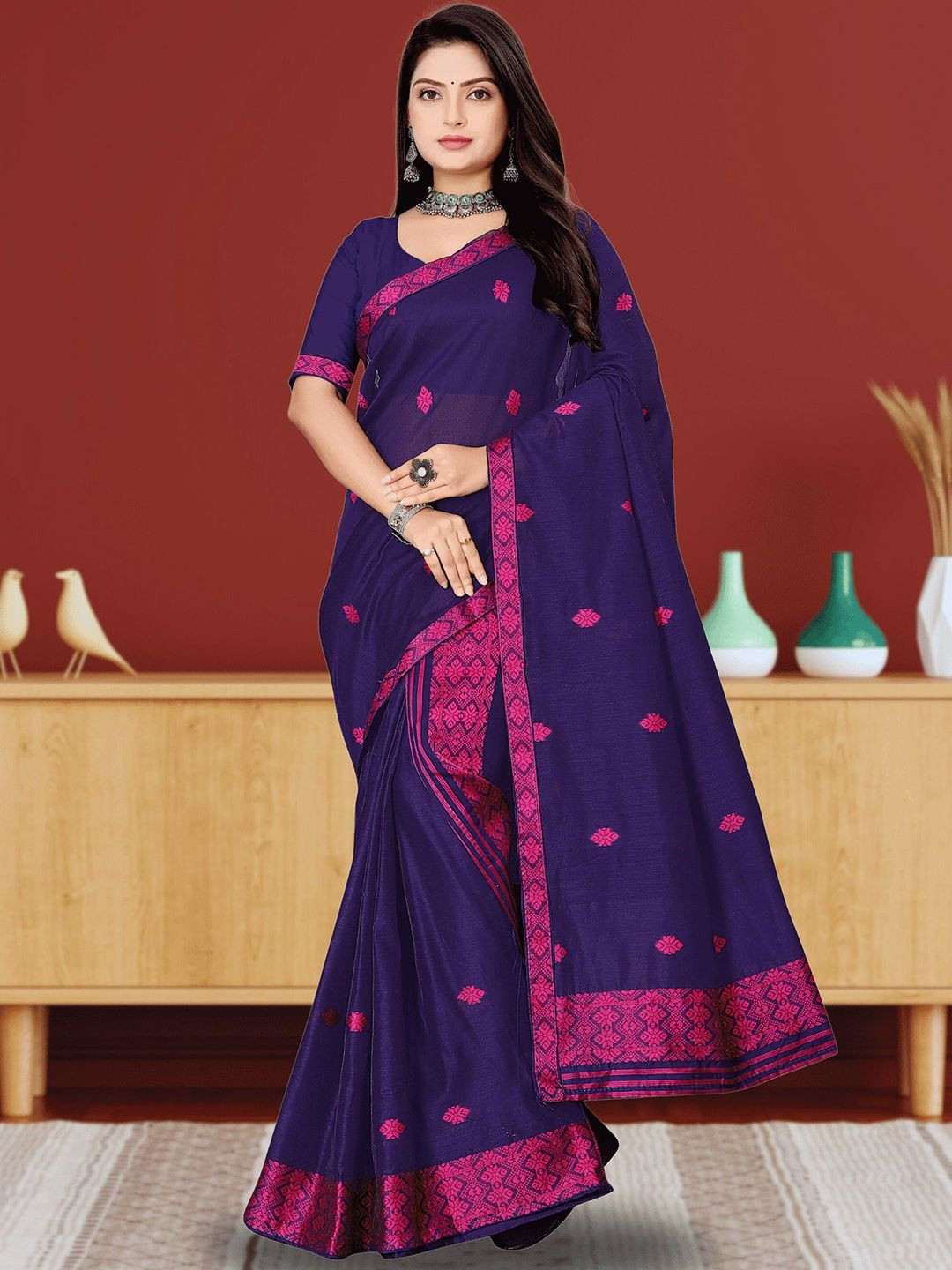KAMDAR Woven Design Traditional Assamese Mekhela Sador