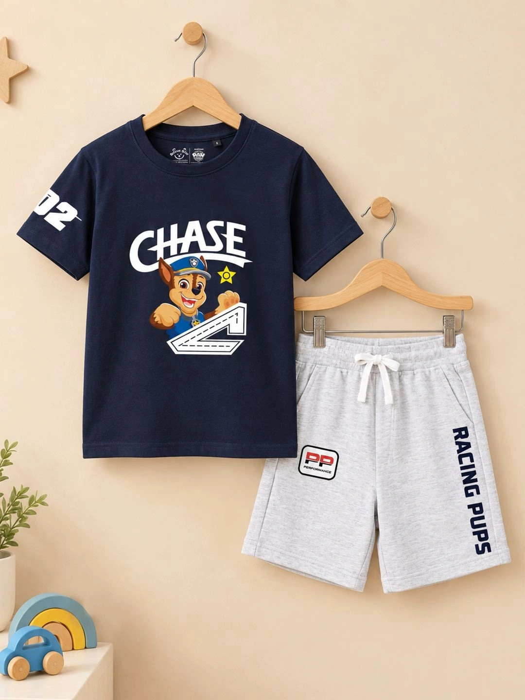Button Bear Boys Cotton Paw Patrol Printed Short Sleeve T-Shirt & Shorts