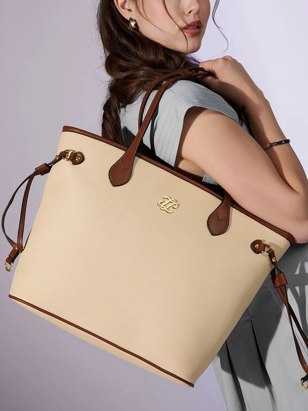 LAVIE Signature Women Canva 15 Inch Laptop Large Tote Handbag