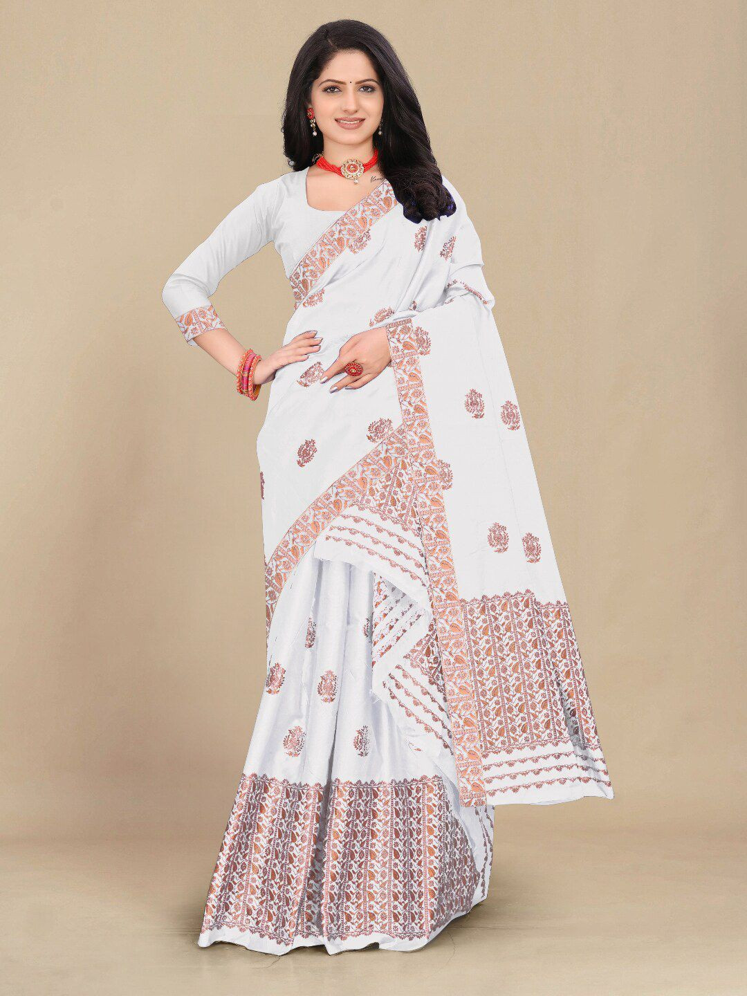KAMDAR Jacquard Woven Design Silk Assamese Mekhela Sador