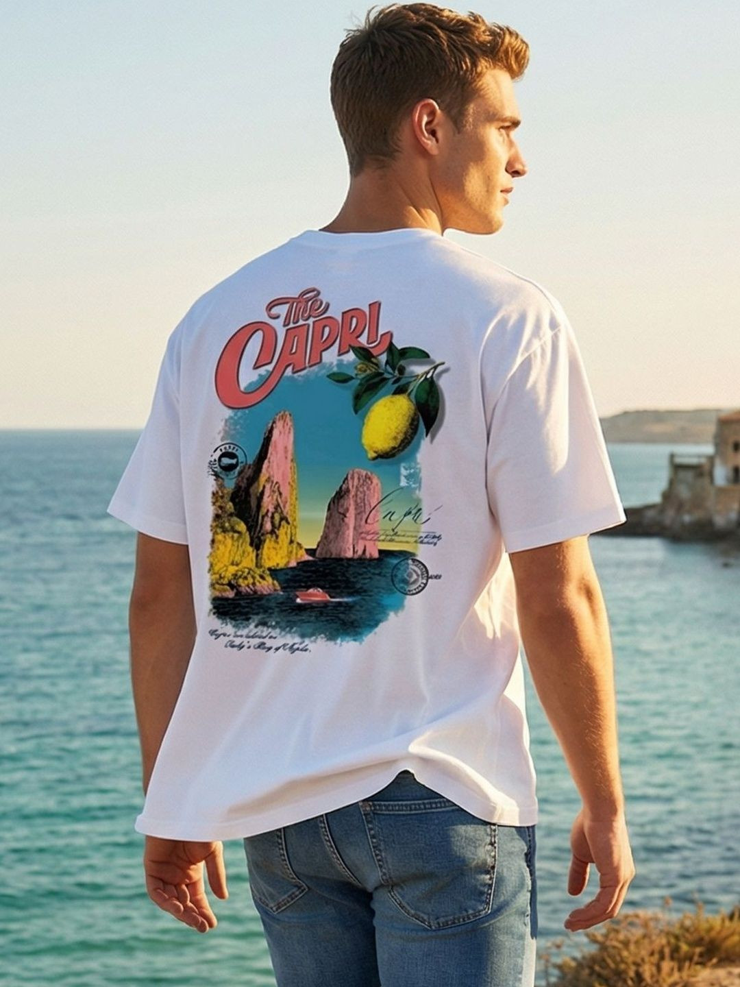 NOBERO Men Printed Cotton Round Neck Oversized Fit T-shirt