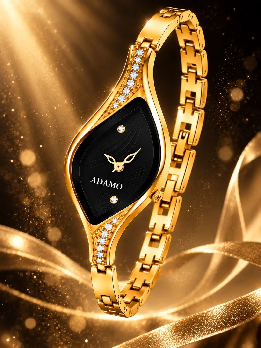 ADAMO Women Brass Dial & Bracelet Style Straps Analogue Watch 9710YM02-1