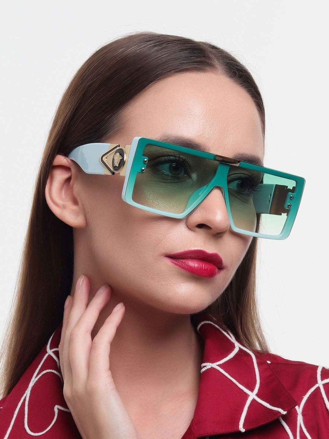 PELLE LUXUR Unisex Oversized Sunglasses with UV Protected Lens PL25GS307