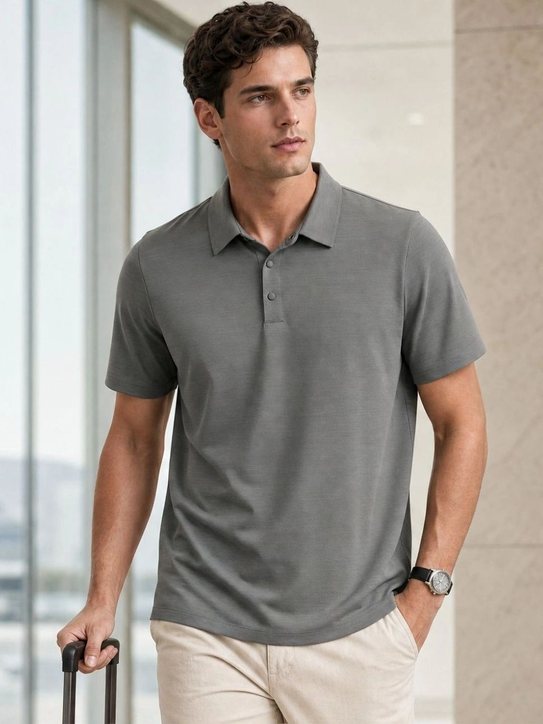 NOBERO Men Polo Collar T-shirt