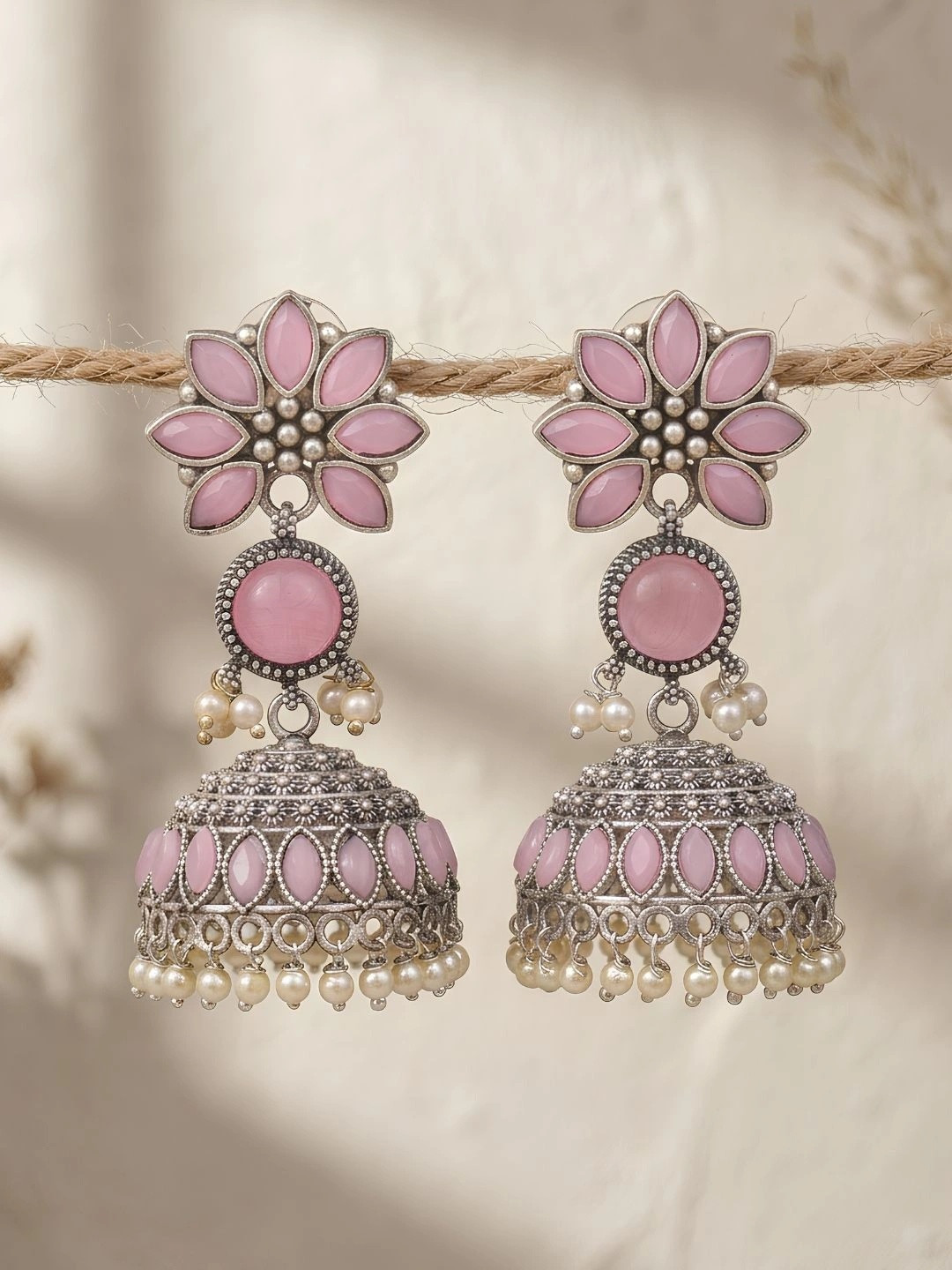 BELLORRE Floral Jhumkas Earrings