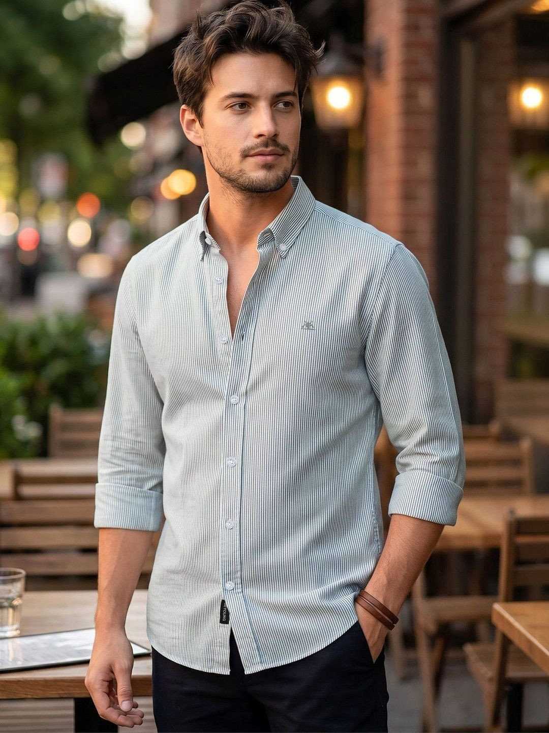 Beyoung Men Classic Striped Casual Shirt
