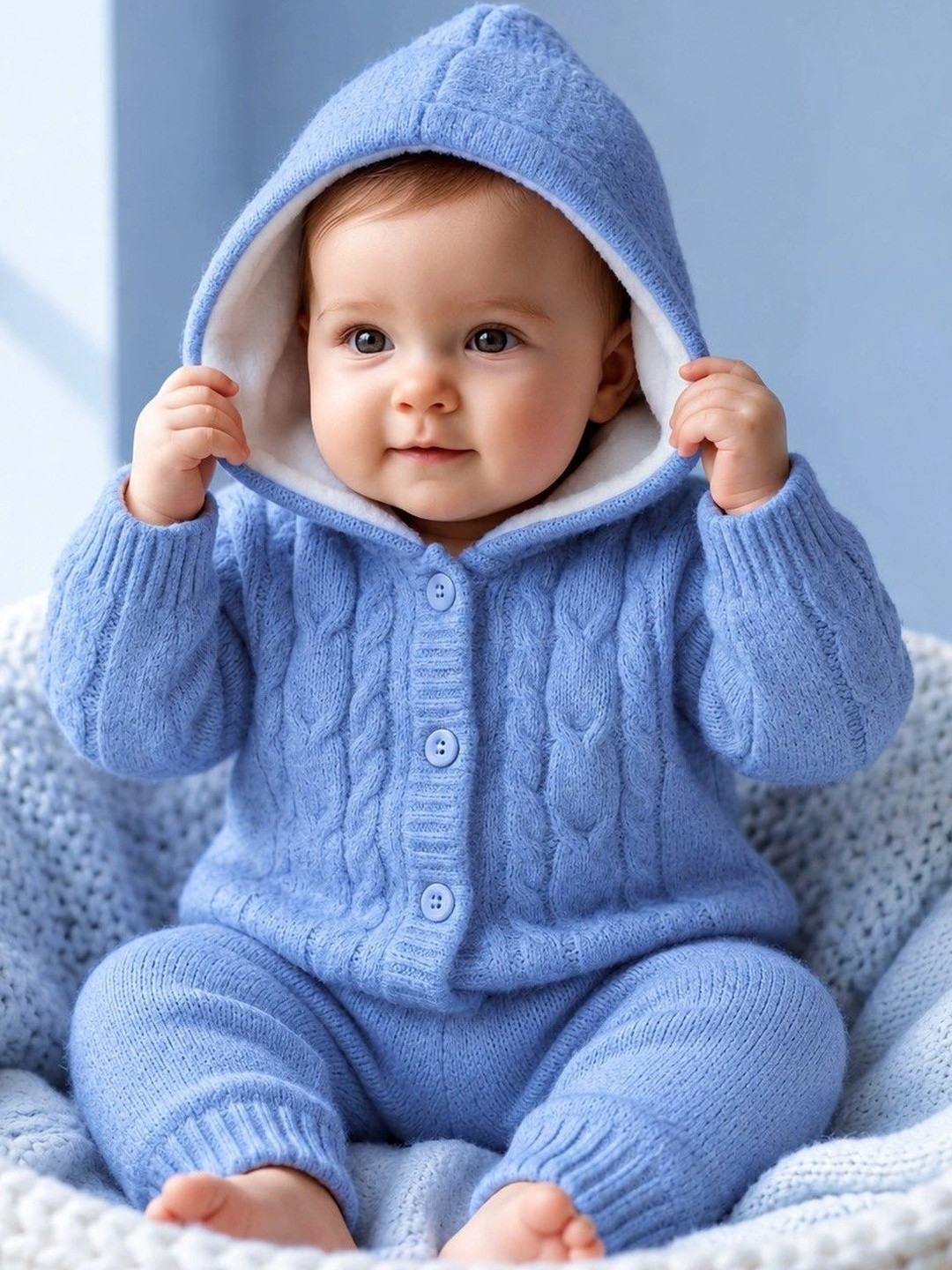 CLAP Kids Woollen Full Sleeves Hooded Co-Ords