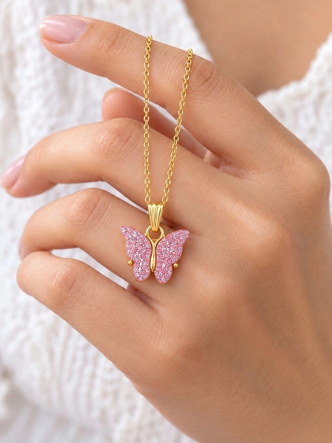 Elegant Gold-Plated Chain with Butterfly Pendant