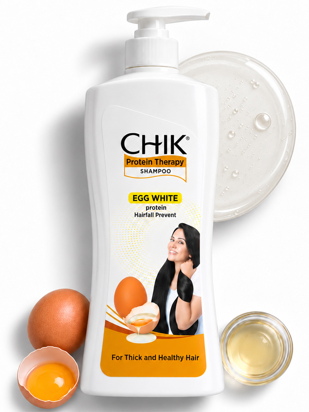 Chik Protein Hairfall Prevent Shampoo with Egg White for Thick, Healthy Hair - 340 ml