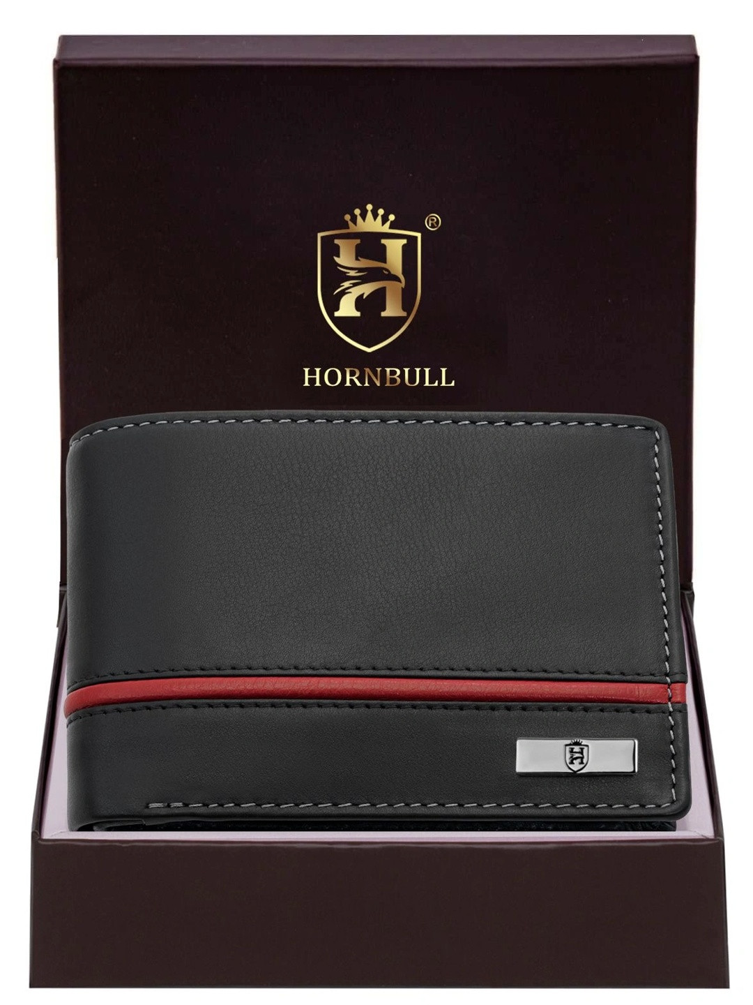 Hornbull Men Colourblocked Leather Two Fold Wallet