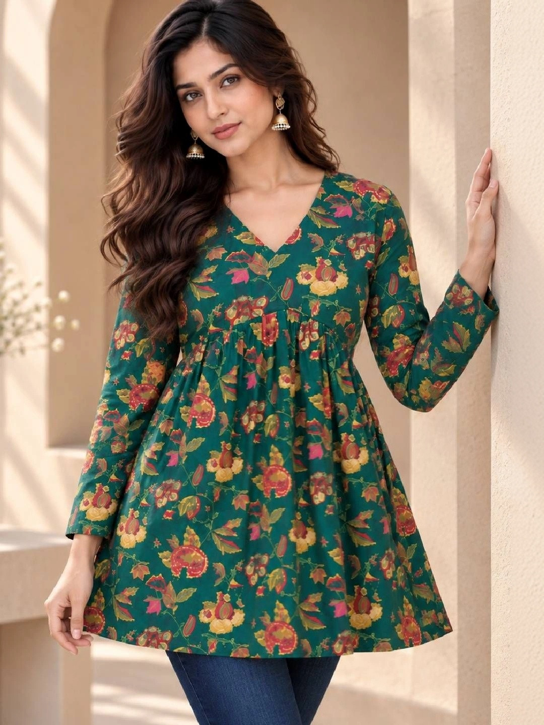 MEWEAR Floral Print Cotton Top