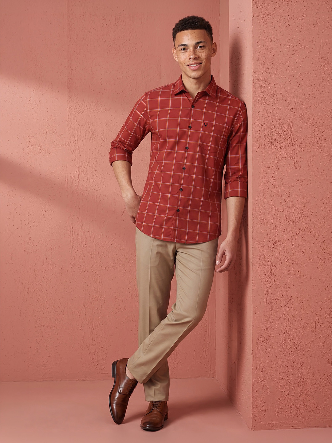 Allen Solly Classic Fit Checked Pure Cotton Casual Shirt