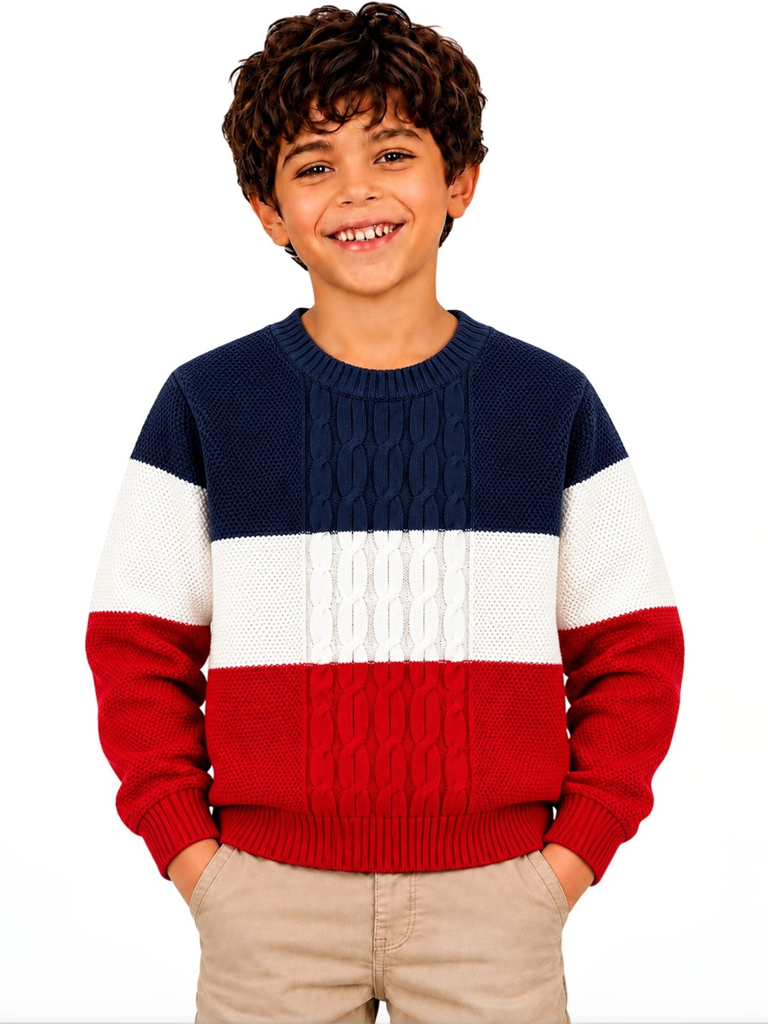 Bodycare Boys Colourblocked Woollen Pullover