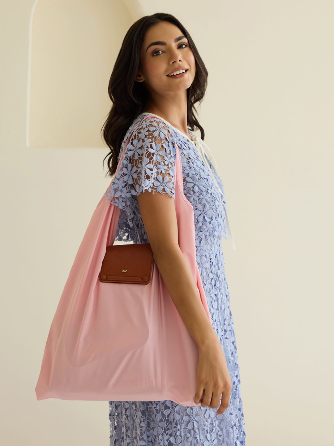 HIE Lepayt Solid Water Resistant Large Shopper Tote Bag