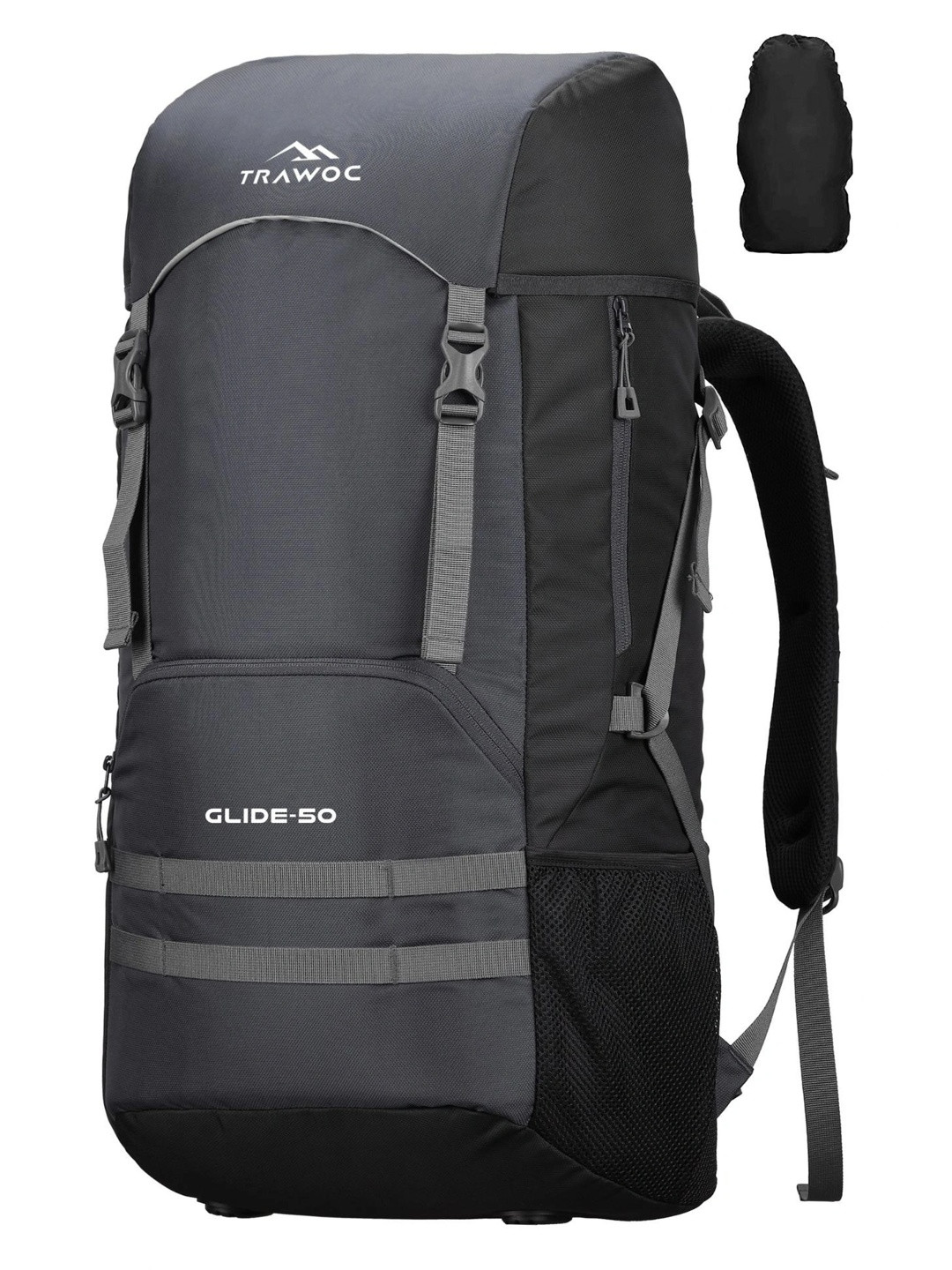 TRAWOC GLIDE 50 Unisex Brand Logo Printed Waterproof Large Rucksack