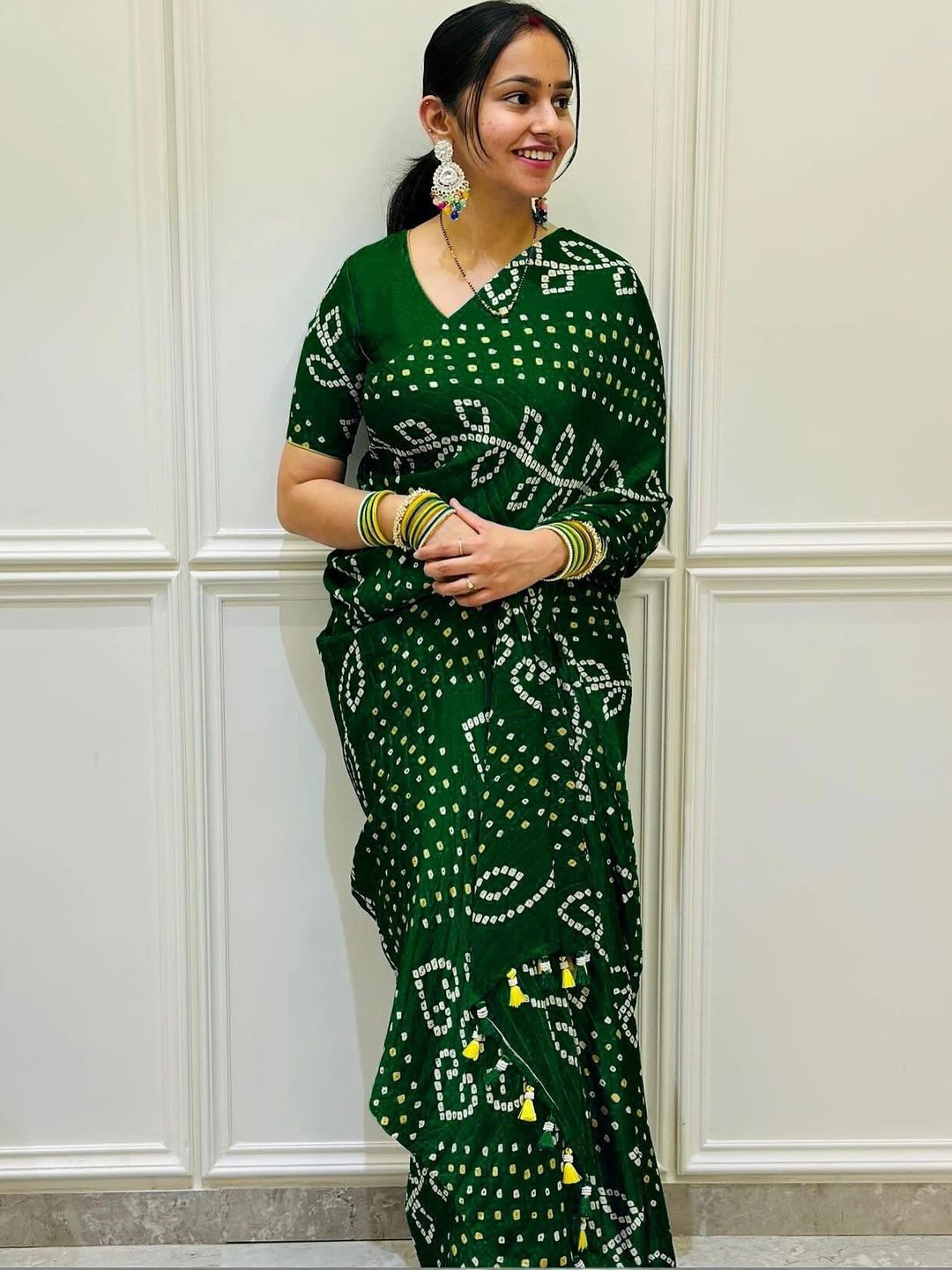 Durga Enterprises Bandhani Bandhani Saree
