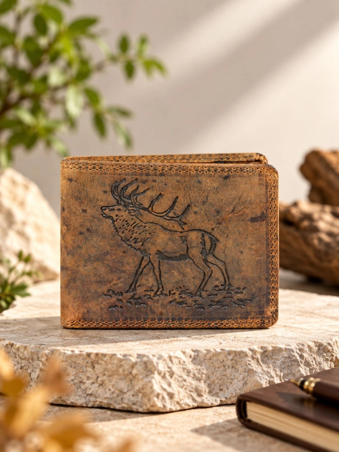 CALFNERO Men Brown Solid Two Fold Leather Wallet