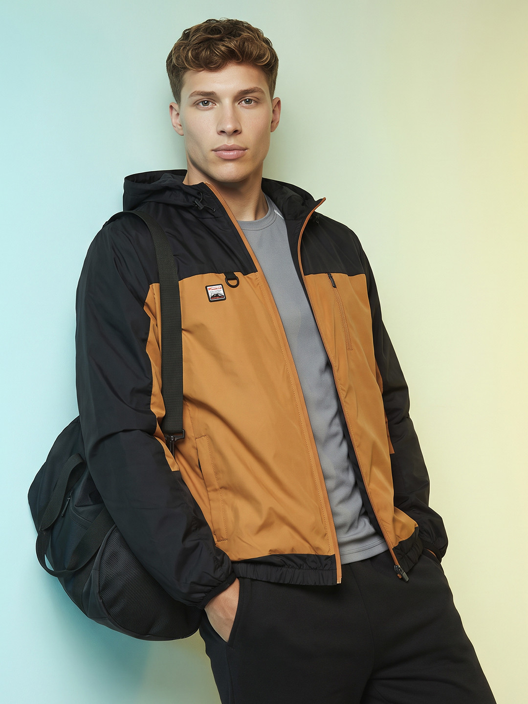 HRX by Hrithik Roshan Rapid-Dry Hooded Colourblocked Jacket - Image 1