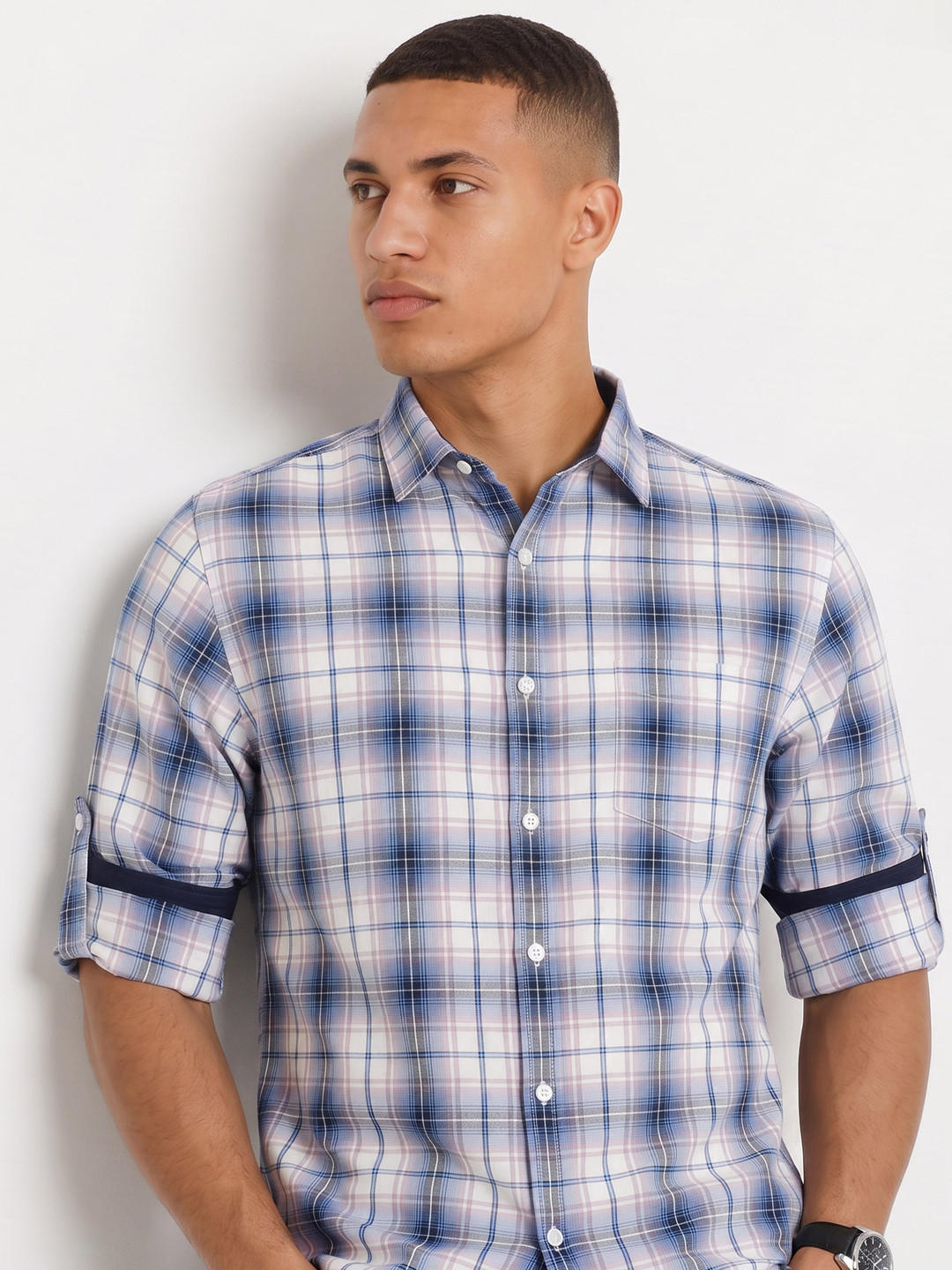 Roadster Life Co. Soft Touch Twill Plaid Casual Shirt