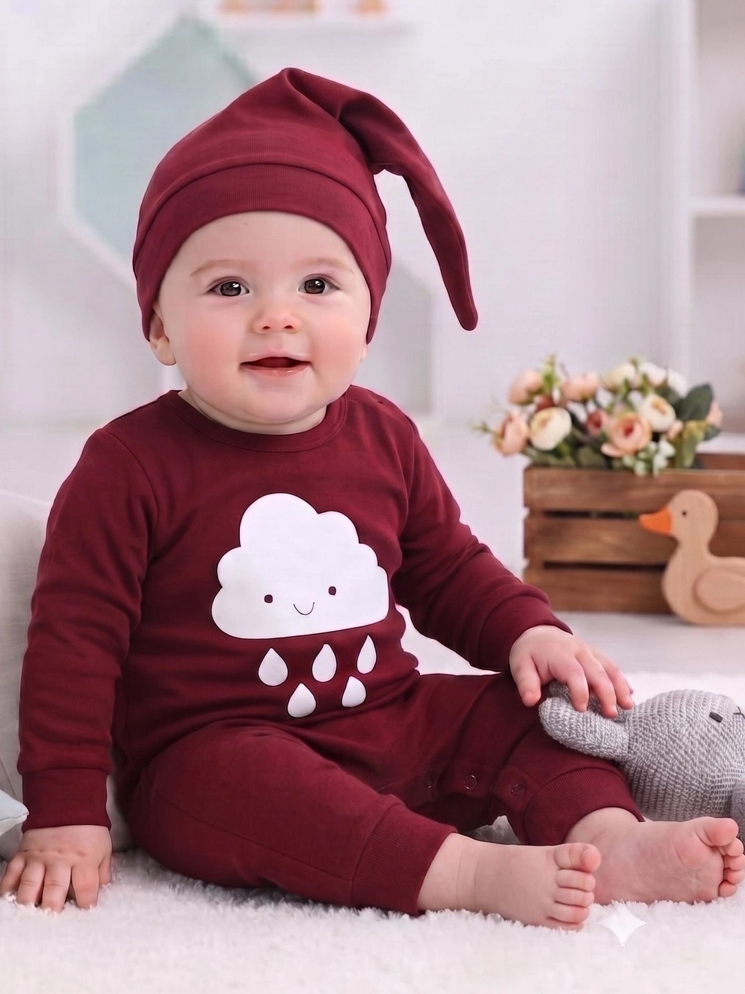 Zuxibela Infants Cotton Round Neck Rompers