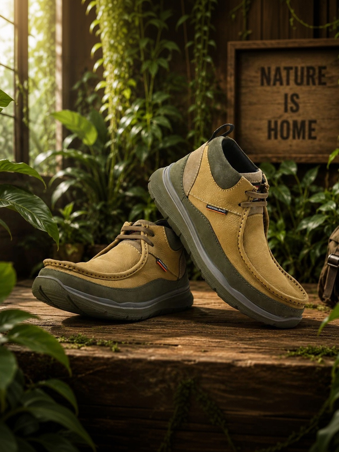 Woodland Men Round Toe Lace-Ups Desert Boots