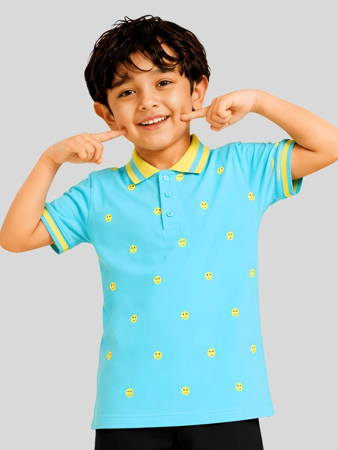 PILOLO Boys Printed Polo Collar T-shirt