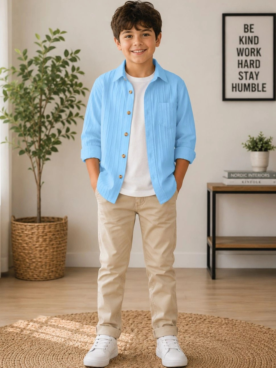 LA3MINE Boys Relaxed Casual Shirt