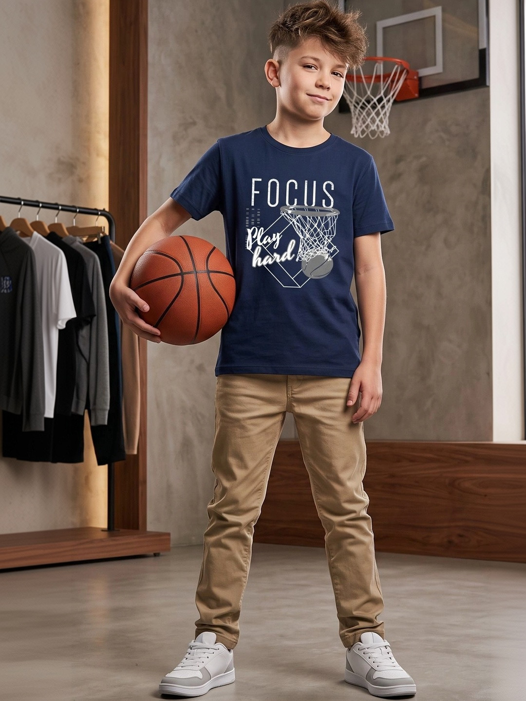 BAESD Boys Typography Printed T-shirt
