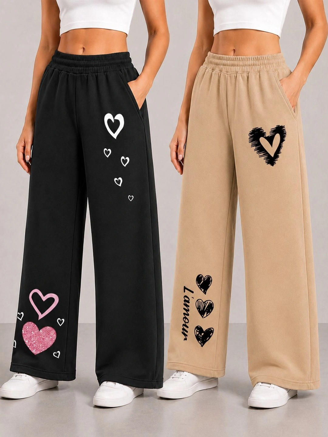 KEESOR Girls Relaxed Fit Graphic Print Training Joggers