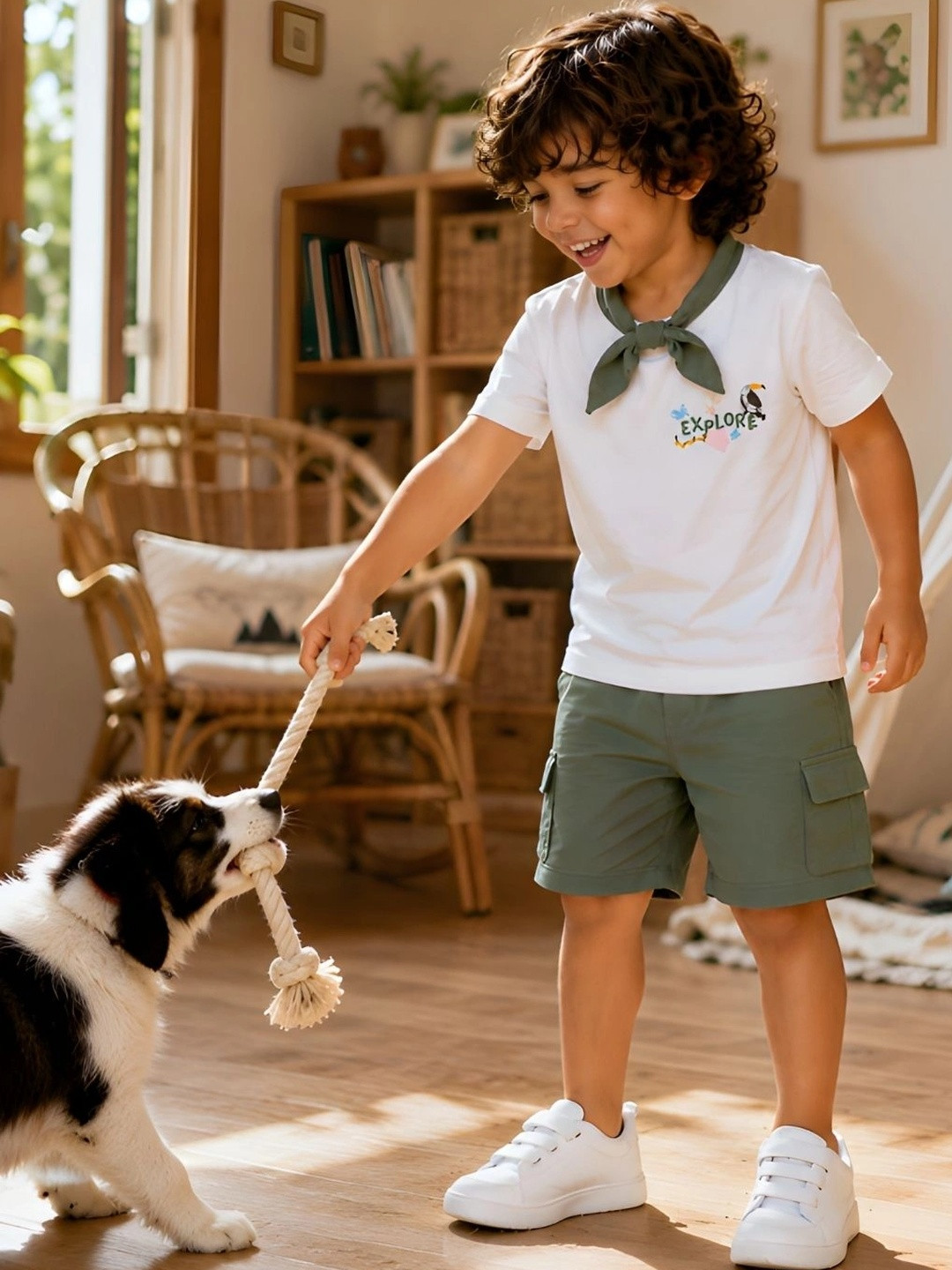 PILOLO Boys Graphic Printed Polo Collar Cotton T-shirt