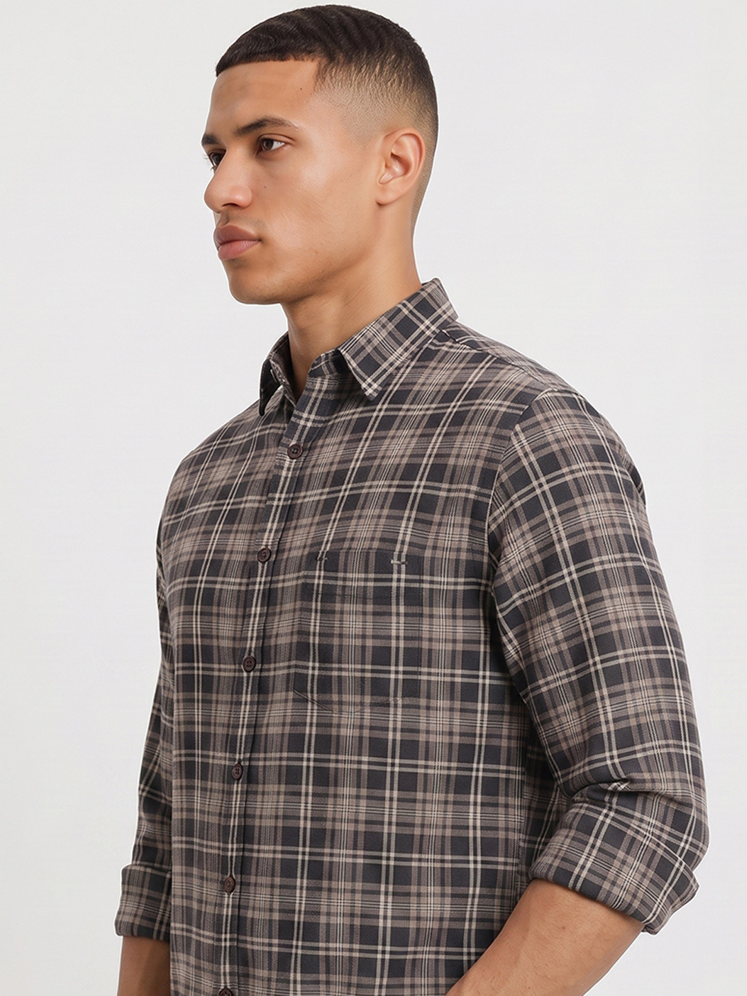 Roadster Life Co. Soft Touch Twill Plaid Casual Shirt