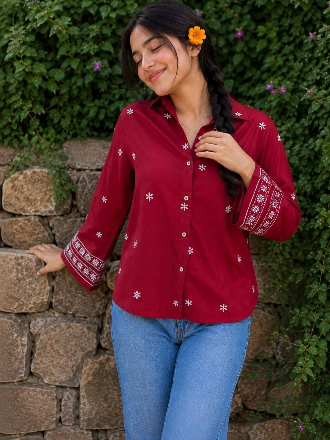 Tzelynn Pack of 2 Floral Printed Casual Shirt
