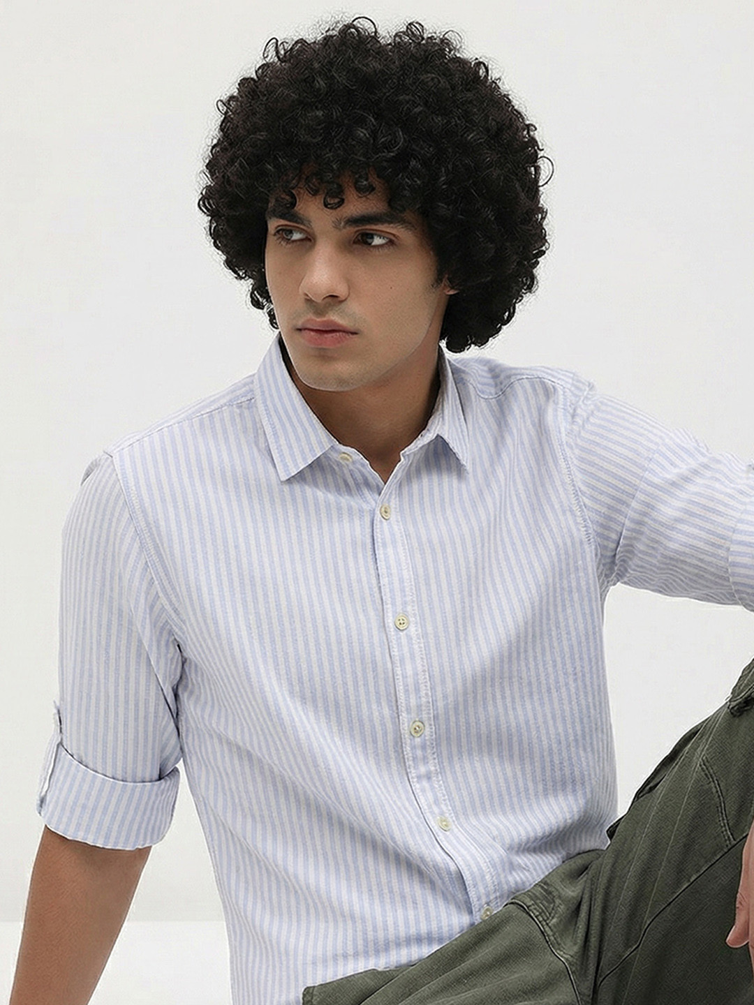 Roadster Life Co. Textured Weave Striped Shirt