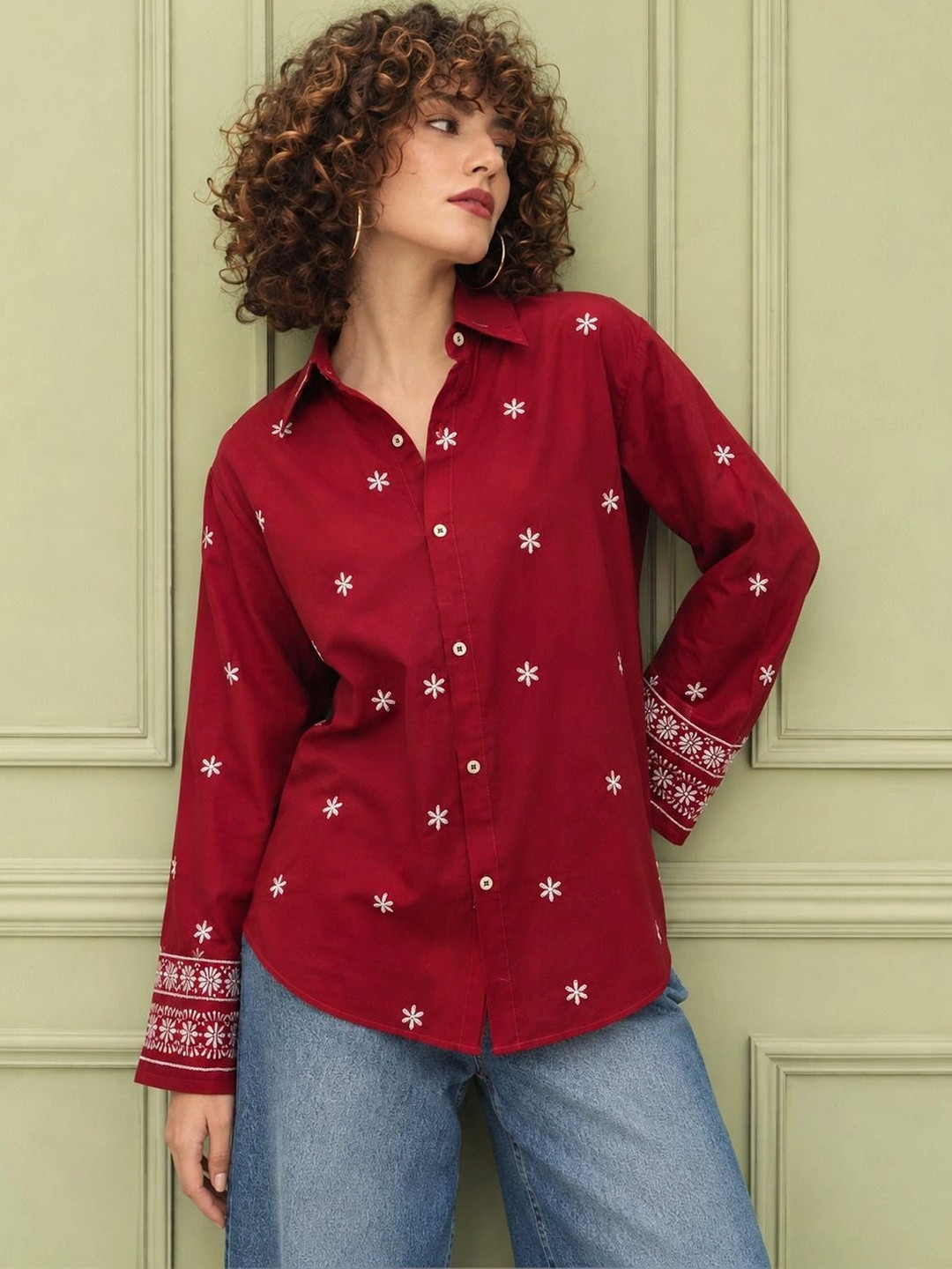 Tzelynn Pack of 2 Floral Printed Casual Shirt