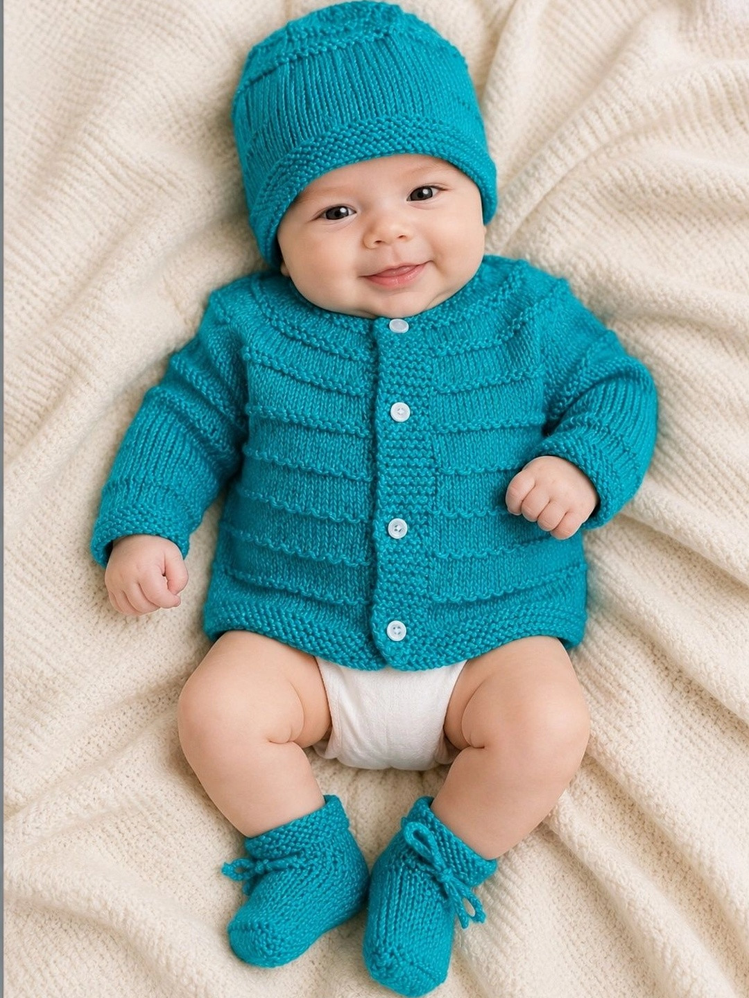 LeafBird Infants Pack Of 3 Pure Wool Baby Apparel Gift Set