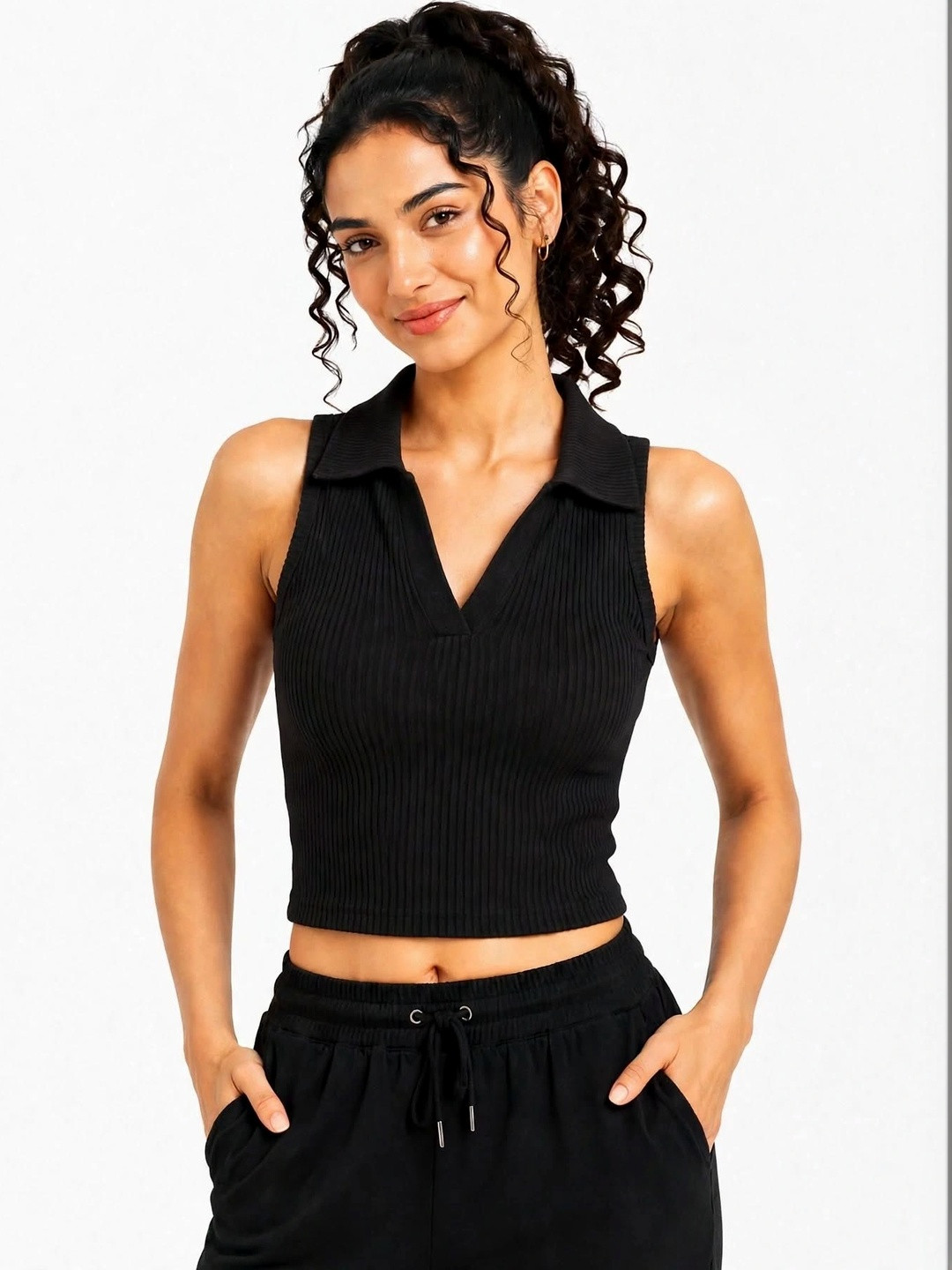GLOWBERRY Cotton Blend Crop Top