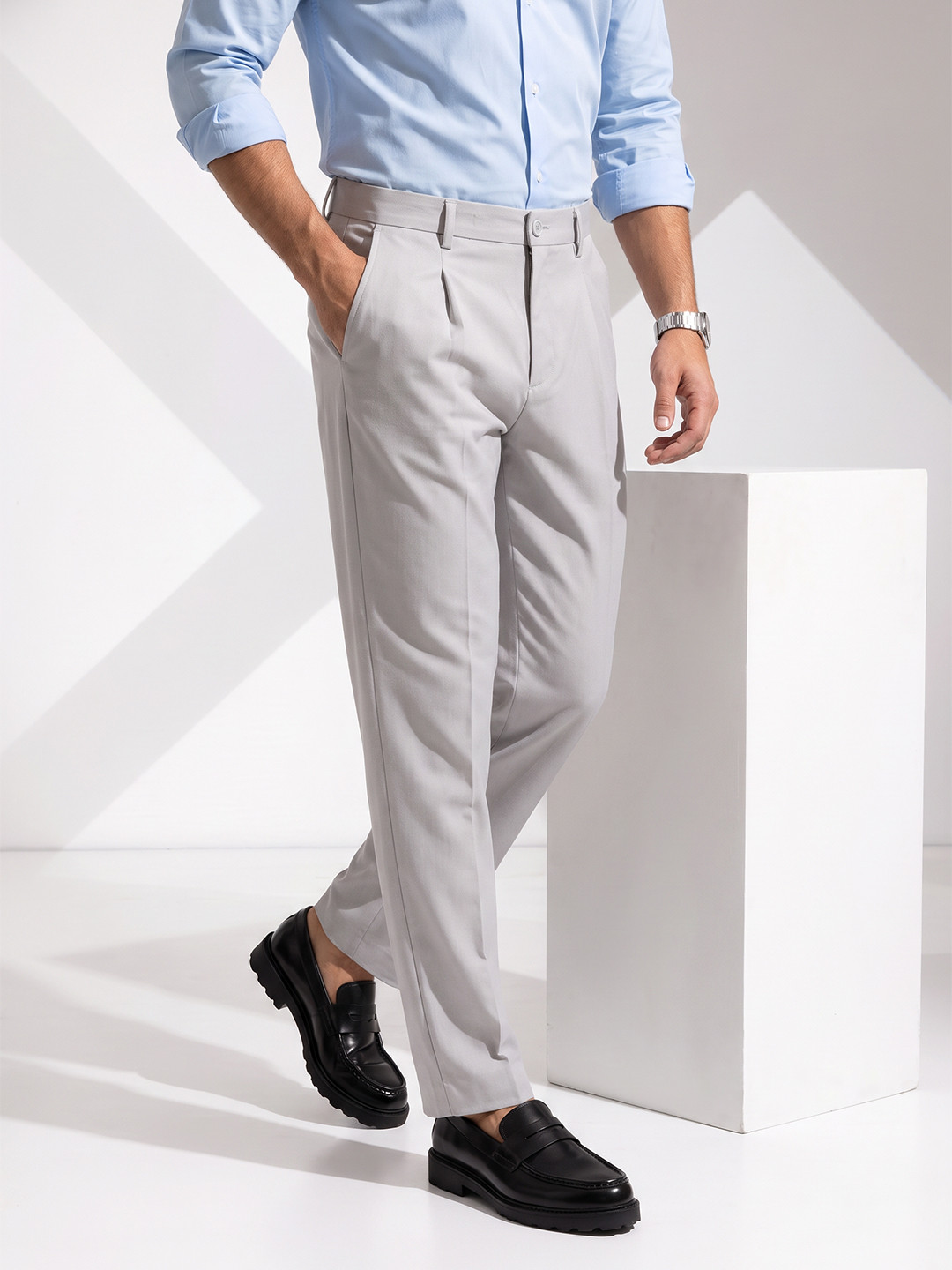 INVICTUS Men Pleated Formal Trouser